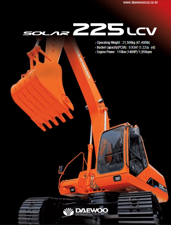 Doosan Daewoo Solar S225lc-v Excavator Service Manual