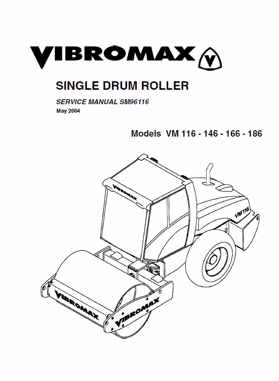 Jcb Vibromax Vm116,146,166,186 Single Drum Roller Service Manual