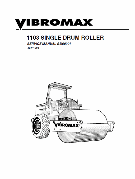 Jcb Vibromax 1103 Single Drum Roller Service Manual