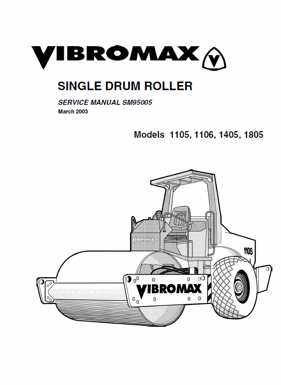 Jcb Vibromax 1105, 1106, 1405, 1805 Single Drum Roller Service Manual