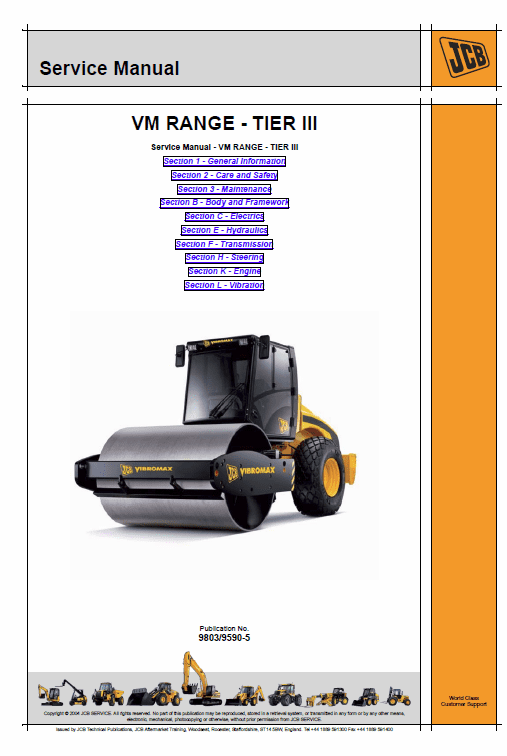 Jcb Vibromax Vm46d, Vm75d, Vm115d, Vm132d, Vm146d, Vm166d, Vm200d Tier 3 Manual