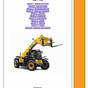 Jcb 527-58 Loadall Telescopic Handlers Service Manual