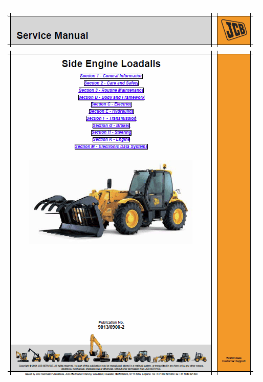 Jcb 531-70, 533-105, 535-95, 536-60, 536-70, 541-70, 550-80, 560-80 Loadall Manual