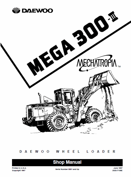 Doosan Daewoo Mega 300-iii Loader Service Manual