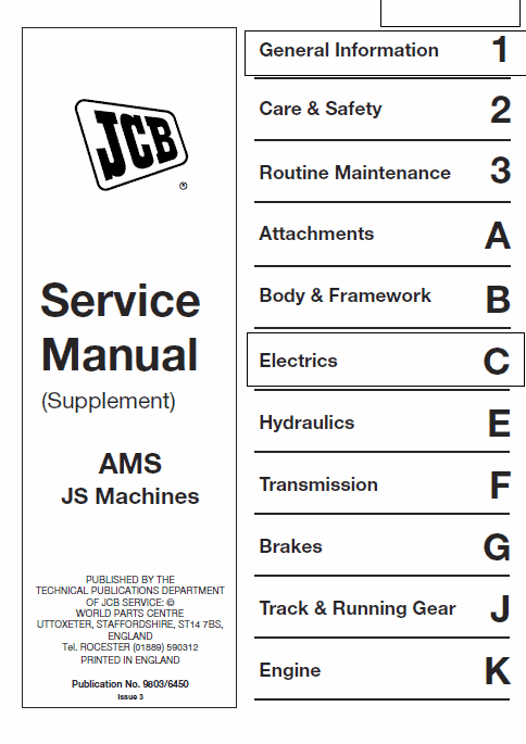 Jcb Js130w, Js150w Wheeled Excavator Service Manual (1993 – 1997)