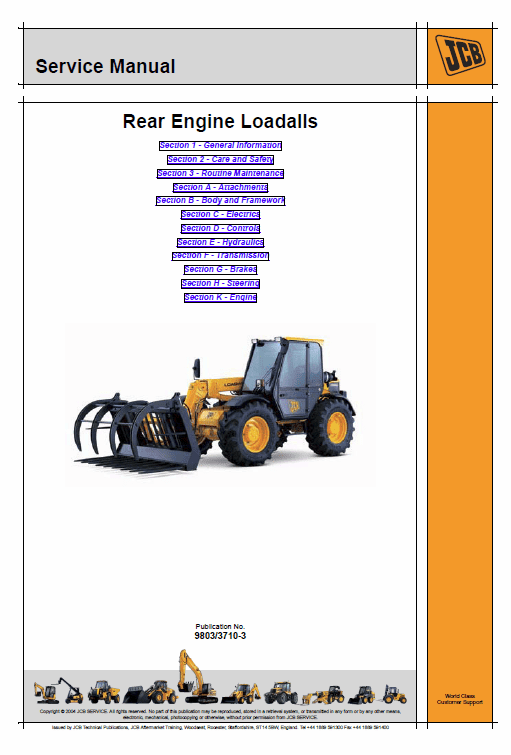 Jcb 526, 526s, 528-70, 528s Loadall Service Manual