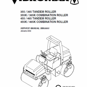 Jcb Vibromax 355, 365, 455, 465 Tandum Roller Service Manual