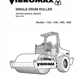 Jcb Vibromax 1105, 1106, 1405, 1805 Single Drum Roller Service Manual