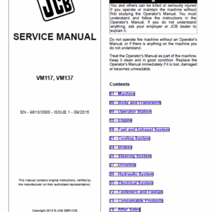 Jcb Vibromax Vm117, Vm137 Tier 3 Service Manual