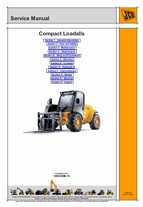 Jcb 520-40, 524-50, 527-55 Compact Loadalls Service Manual