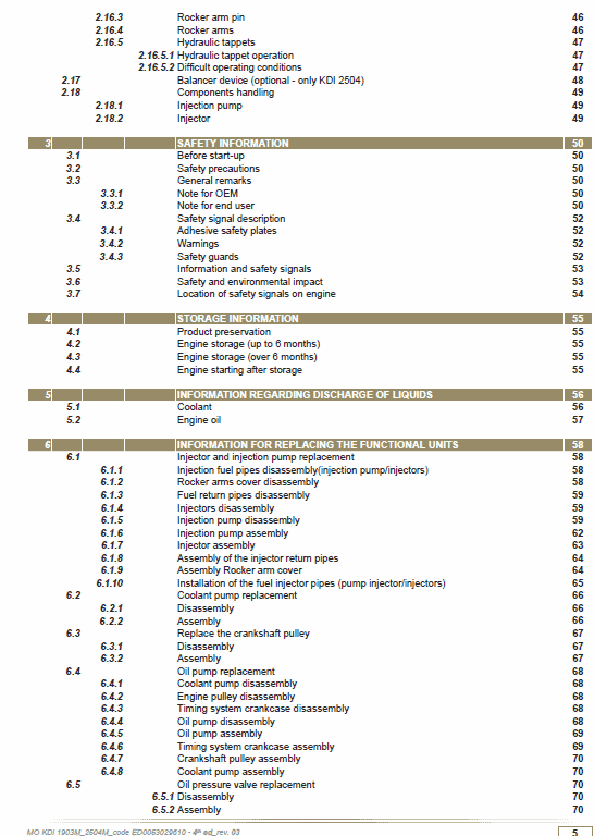 Kohler Diesel Kdi 1903 M And Kdi 2504 M Engine Service Manual