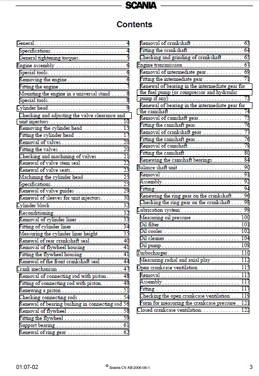 Scania 9-litre 5 Cylinder Engine Workshop Service Manual