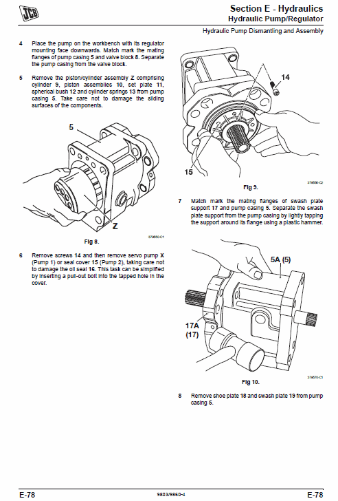 Jcb Js115, Js130, Js145 Tier 3 Auto Excavator Service Manual