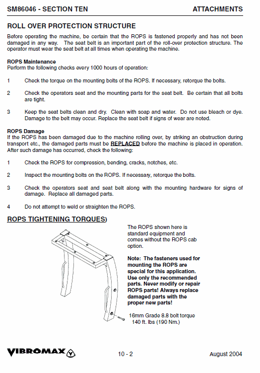 Jcb Vibromax Vm46 Single Drum Roller Service Manual