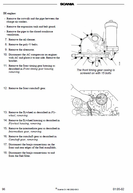 Scania Dc16, Di16 16-litre Engine Workshop Service Manual