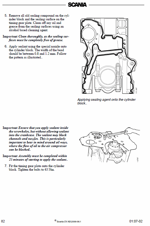 Scania 9-litre 5 Cylinder Engine Workshop Service Manual