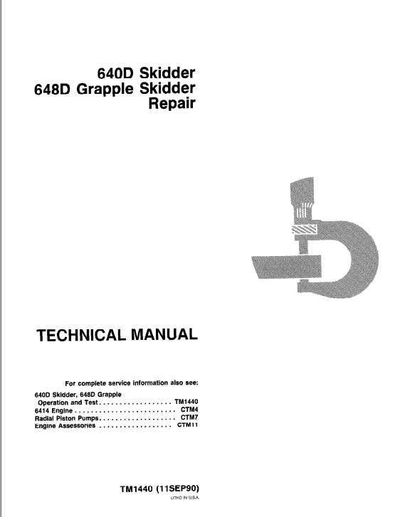 John Deere 640d, 648d Skidder Service Manual