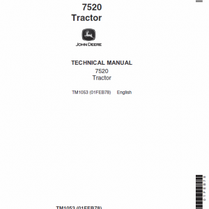 John Deere 7520 Tractor Service Manual Tm-1053