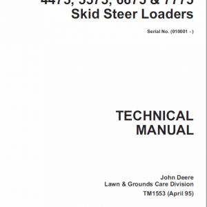 John Deere 4475, 5575, 6675, 7775 Skid-steer Loader Service Manual