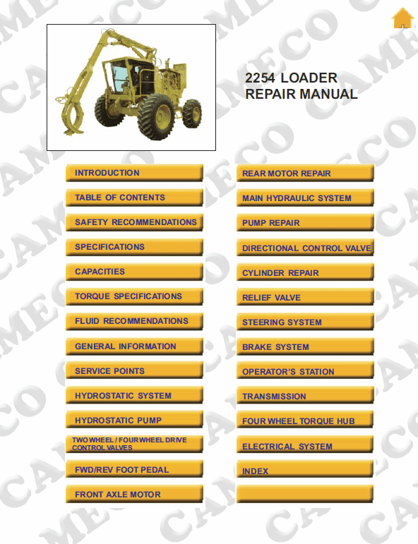 Cameco 2254 Loader Repair Service Manual