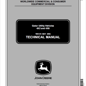 John Deere Gator 4x2 and 4x6 Repair Service Manual TM1518