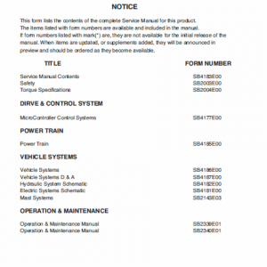 Doosan Daewoo B15t-5, B18t-5, B20t-5, B16x-5, B18x-5, B20x-5 Forklift Service Manual