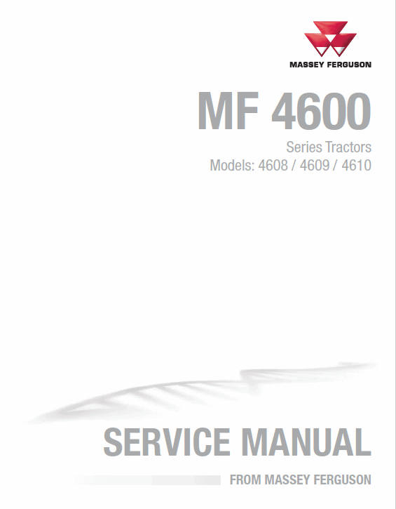 Massey Ferguson 4608, 4609, 4610 Tractors Service Workshop Manual