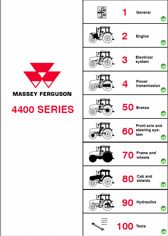 Massey Ferguson 4435, 4445, 4455 Tractor Service Manual