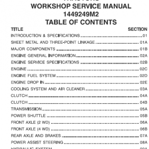 Massey Ferguson 1125, 1140, 1145, 1240, 1250, 1260 Tractors Workshop Manual