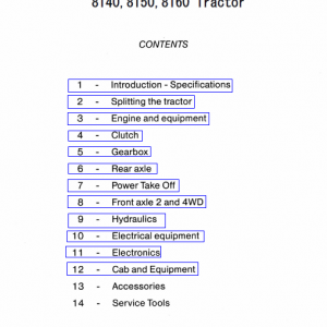 Massey Ferguson 8140, 8150, 8160 Tractor Service Manual