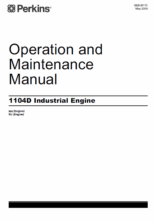 Perkins Engines 1104d Series Workshop Repair Service Manual