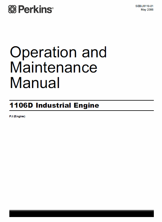 Perkins Engines 1106d Series Workshop Repair Service Manual