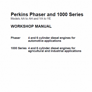 Perkins Engines Phaser And 1000 Series Workshop Repair Service Manual