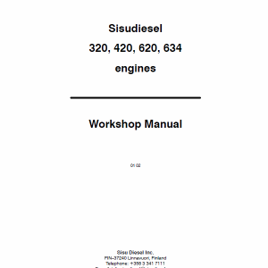 Agco Sisu 320, 420, 620, 634 Engines Workshop Repair Service Manual