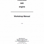 Agco Sisu 645 Engines Workshop Repair Service Manual