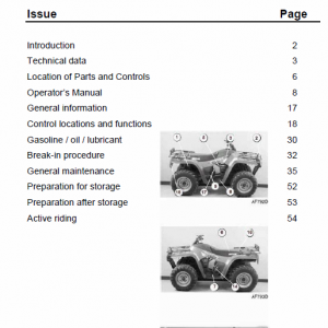 Massey Ferguson Agtv 250 300 400 500 Quad Service Manual