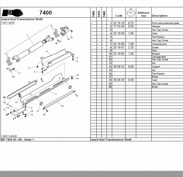 Massey Ferguson 7465, 7475, 7480 Tractor Service Manual