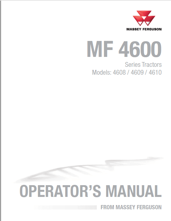 Massey Ferguson 4608, 4609, 4610 Tractors Service Workshop Manual