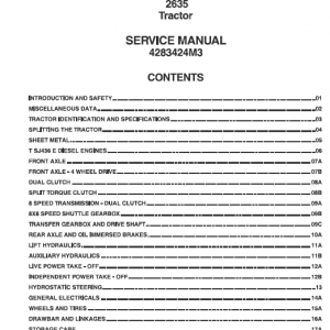 Massey Ferguson 2635 2wd/4wd Tractors Service Workshop Manual