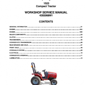 Massey Ferguson 1523 Tractors Service Workshop Manual