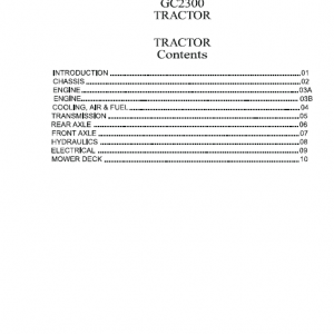 Massey Ferguson Gc2300 Tractor Service Workshop Manual