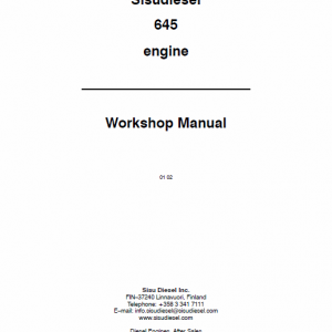 Agco Sisu 645 Engines Workshop Repair Service Manual