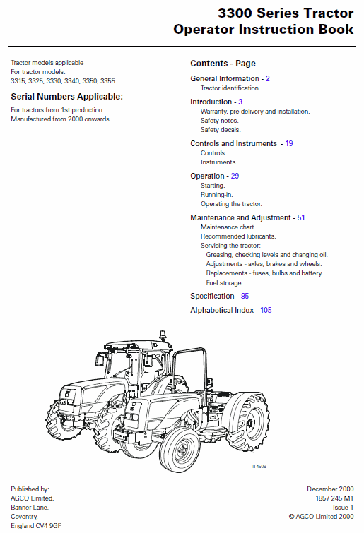 Massey Ferguson 3340, 3350, 3355 Tractor Service Manual