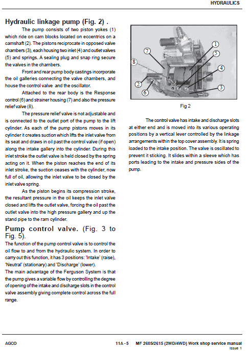 Massey Ferguson 2605, 2615 Tractor Service Manual