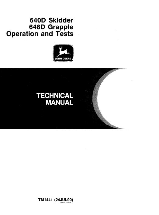 John Deere 640d, 648d Skidder Service Manual