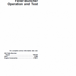 John Deere 643 Feller Buncher Service Manual