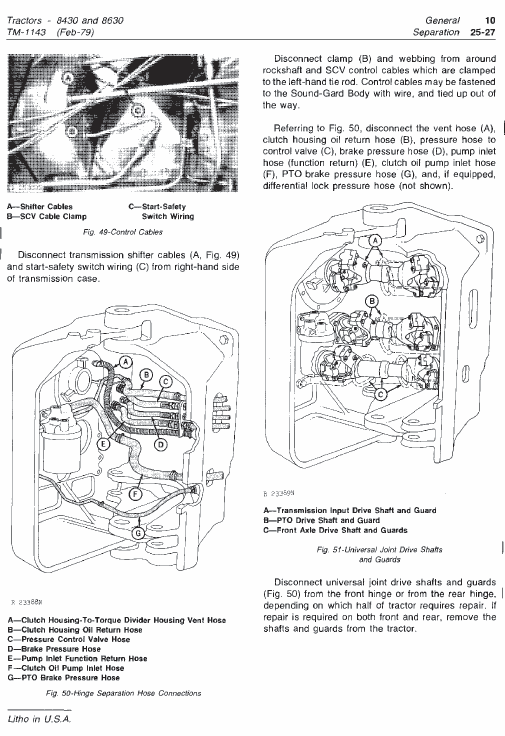 John Deere 8430, 8630 Tractor Service Manual Tm-1143