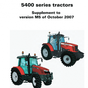 Massey Ferguson 5425, 5435, 5445, 5460, 5465, 5470, 5475, 5480 Tractors Workshop Manual