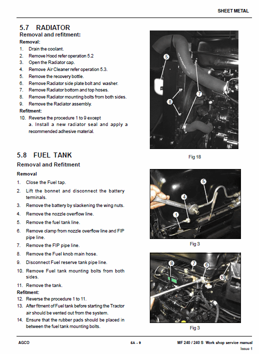 Massey Ferguson Mf 240, 240s Tractor Service Manual