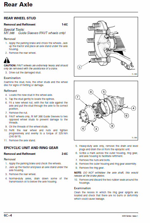 Massey Ferguson 4255, 4260, 4270 Tractor Service Manual